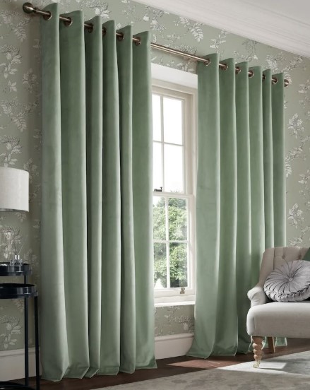 Velvet Sage Green Curtains