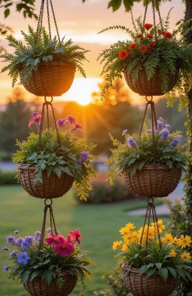 Vertical Magic with Hanging Baskets