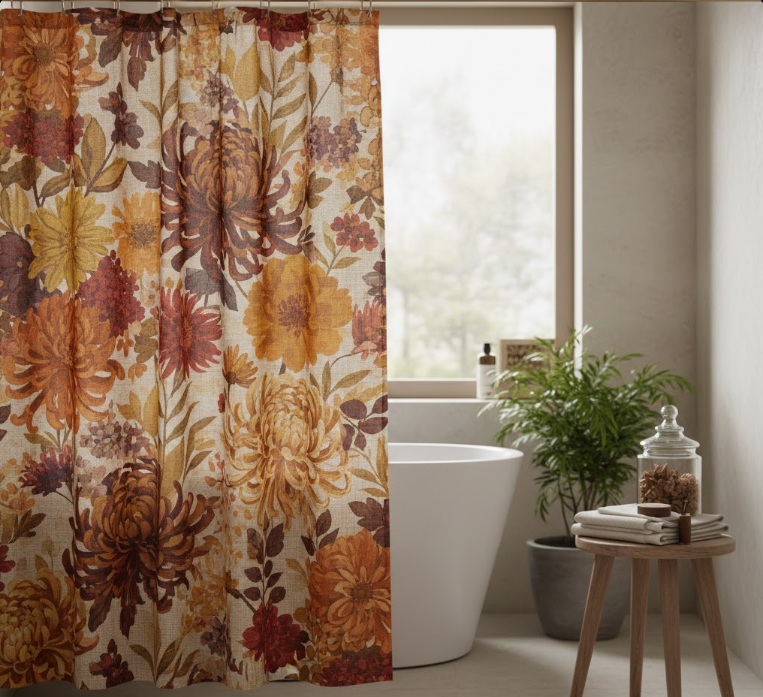 Vibrant Floral Shower Curtain