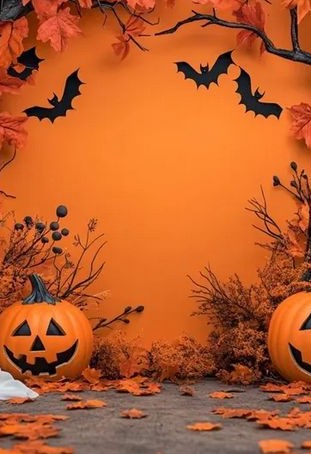 Vibrant Orange Halloween Walls