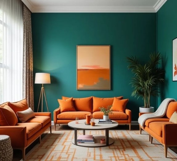 Vibrant Teal and Orange