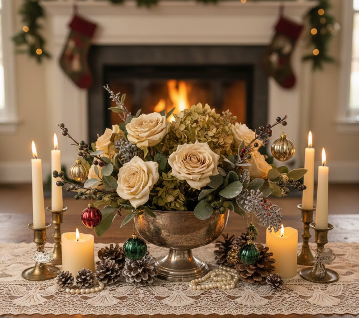 Vintage Christmas Centerpiece