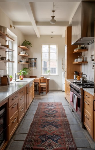 Vintage Persian Runner for the Kitchen Floor