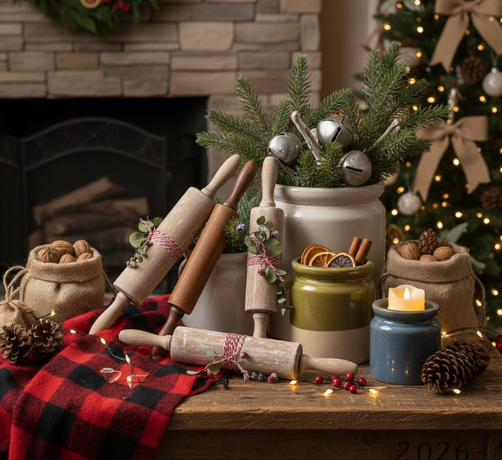 Vintage Rolling Pins and Crock