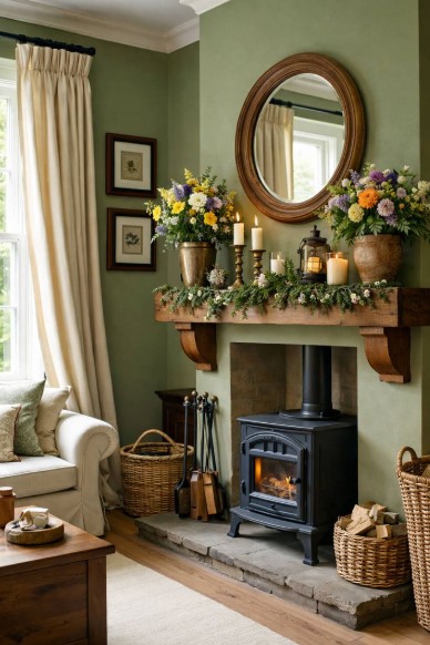 Vintage Spring Mantel Decor Ideas