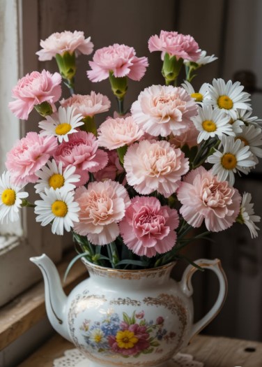 Vintage Teapot Floral Arrangement