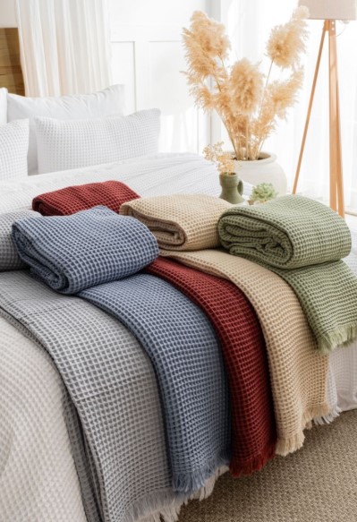 Waffle Weave Cotton Throws