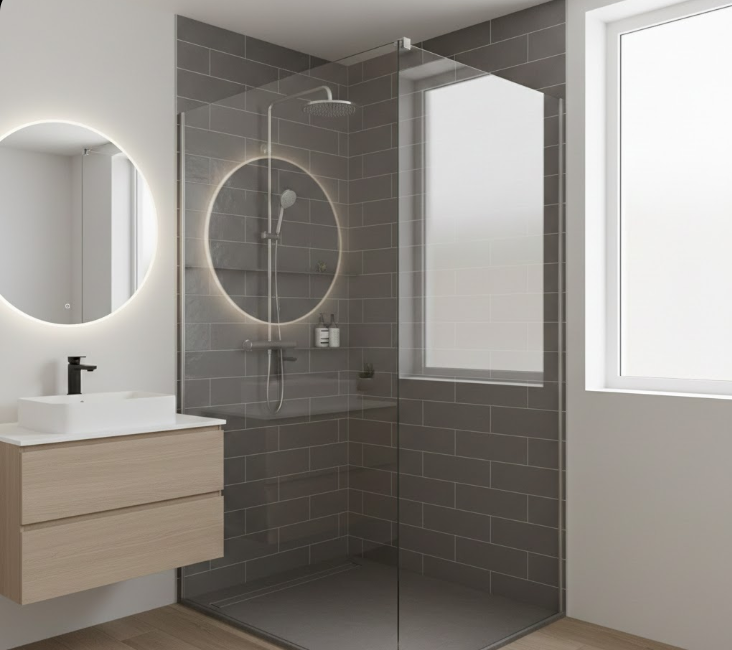 Walk-In Showers with Clear Glass