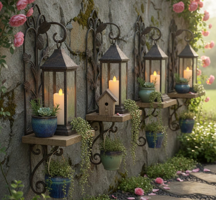 Wall Lantern Shelves