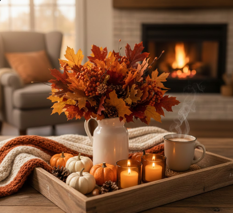 Warm Vignette with Autumn Foliage