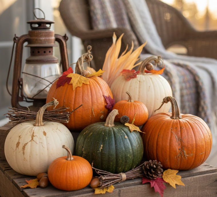 Weathered Pumpkin Display