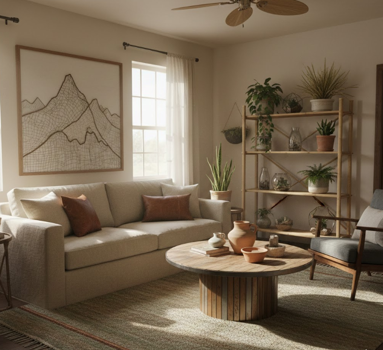 Western Living Room With Sustainable Materials