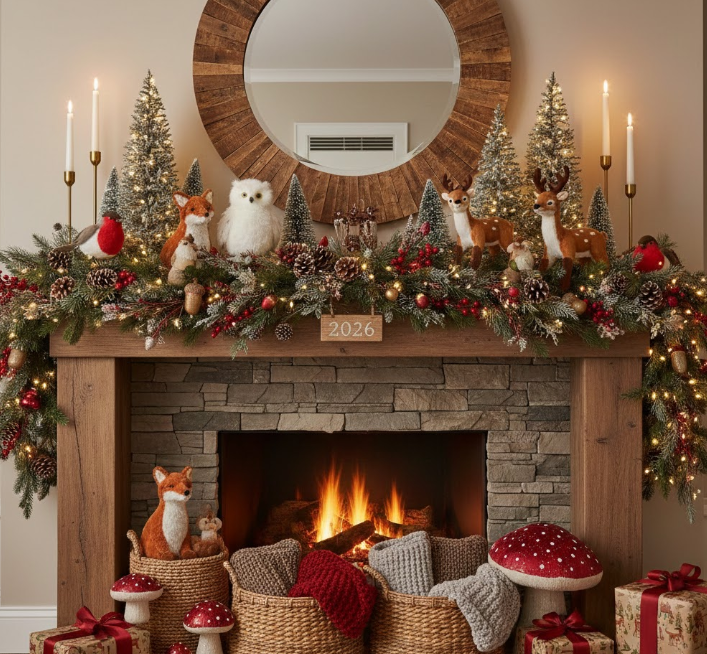 Whimsical Woodland Creature Mantel Displays