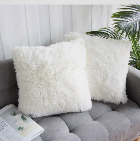 White Faux Fur Pillows
