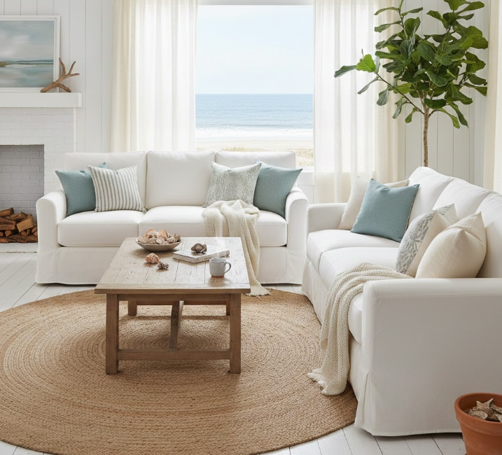 White Slipcovered Sofas