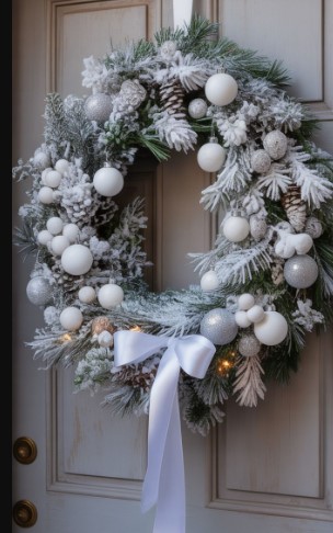 White Wreaths for a Snowy Look