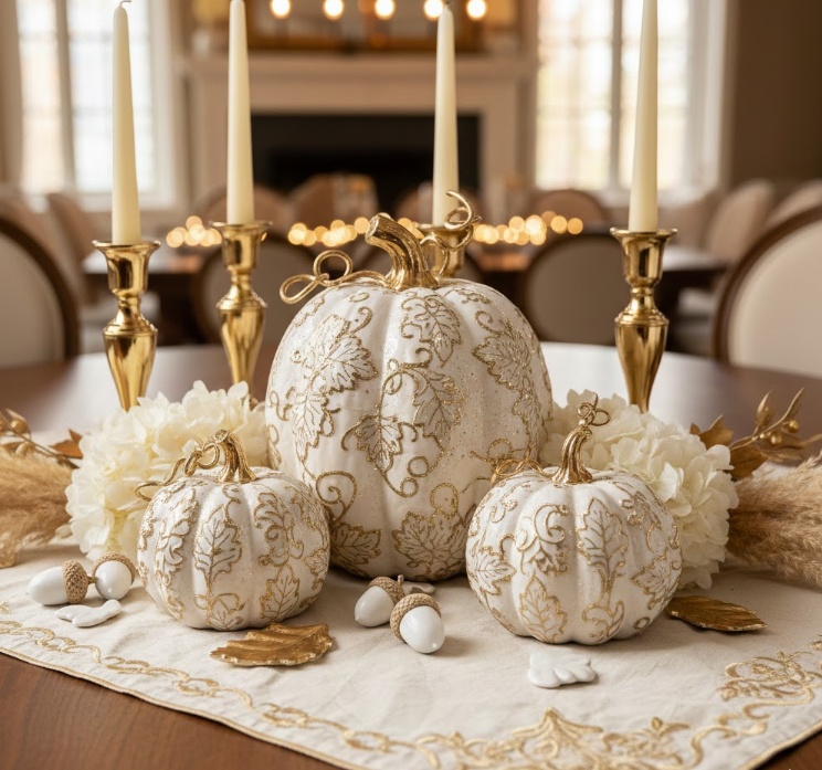 White and Gold Pumpkin Perfection