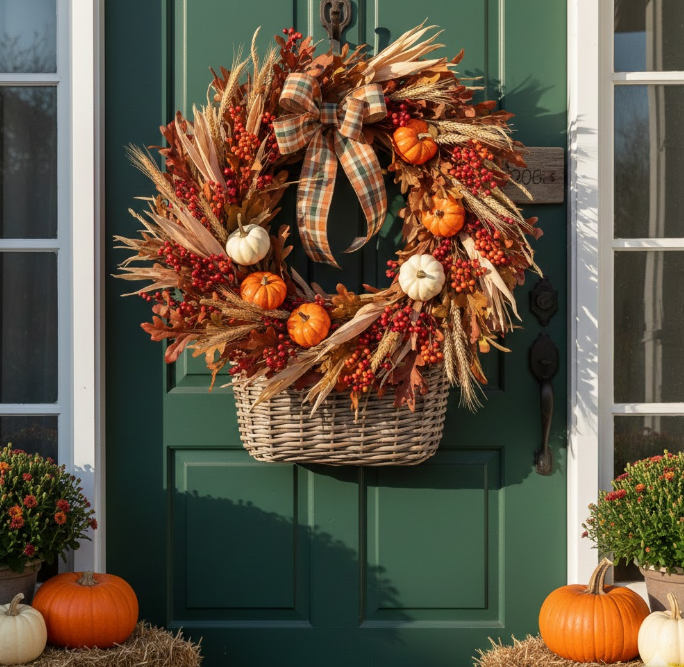 Wicker Basket Wreath
