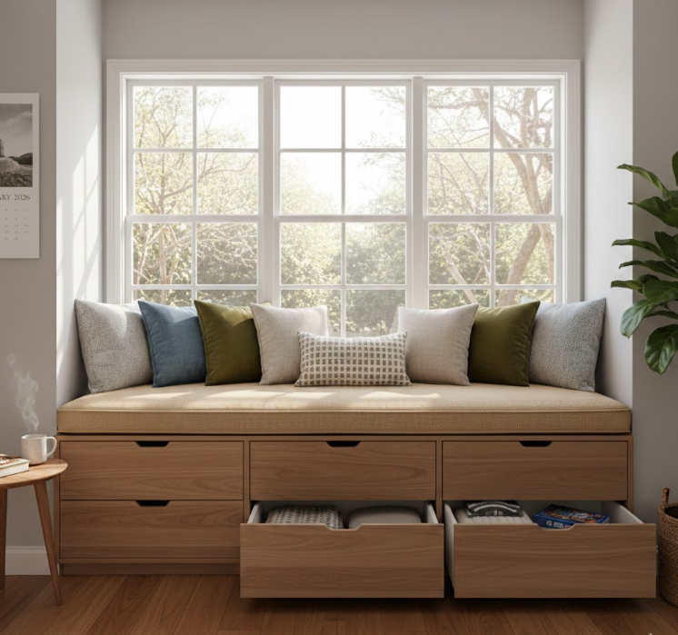 Window Seats with Hidden Storage