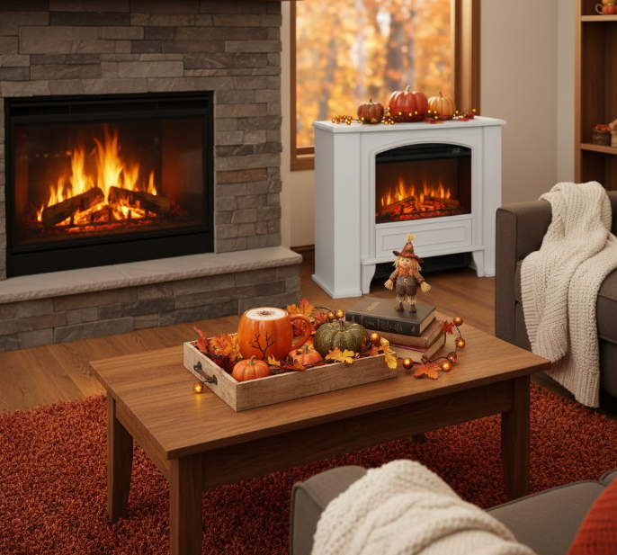 Wood Burning or Electric Fireplace