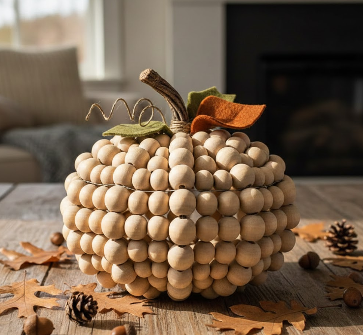 Wooden Bead Pumpkin