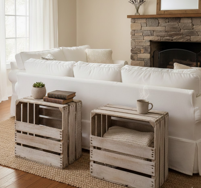 Wooden Crate Side Tables