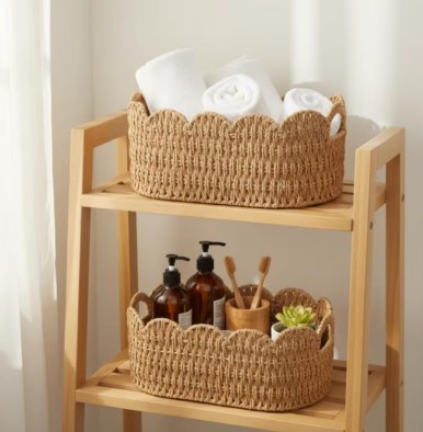 Woven Baskets for Rolled Towels