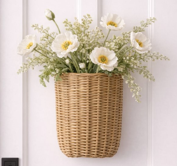 Woven Reed Door Basket