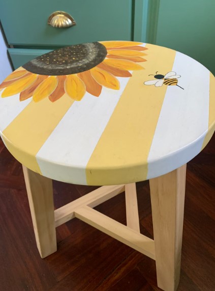 Yellow Painted Stool