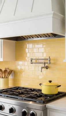 Yellow Subway Tile Backsplash