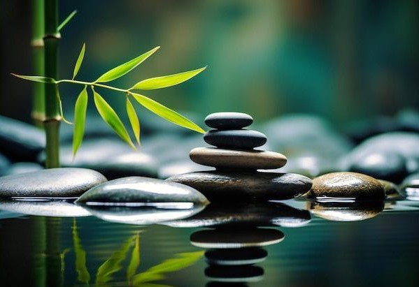 Zen Bamboo and Stones 